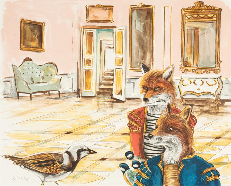 Ernst Billgren, lithograph in colours, signed 403/450.