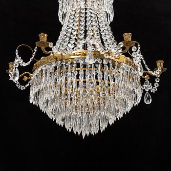 A Gustavian style chandelier, end of the 20th Century.