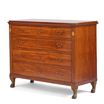 164. A late Gustavian mahogany writing commode in the manner of I. Löfgren, Stockholm circa 1800.