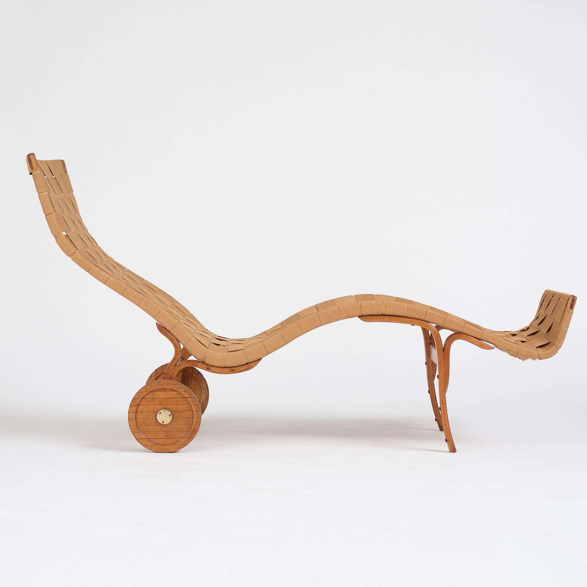 Bruno Mathsson, a rare easy chair for Firma Karl Mathsson, Värnamo, Sweden 1940's.