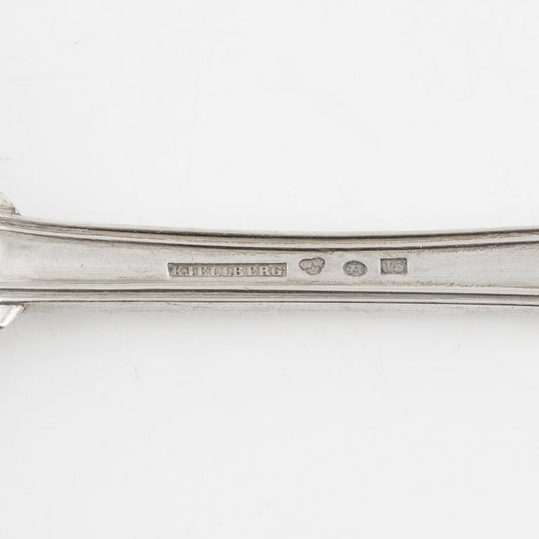 Skedar,  12 st, silver, bla av Johan Jacob Ulfsberg,  Nyköping 1813.