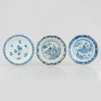 Parti porslin, 10 delar, kompaniporslin, Kina, Qingdynastin 1700-tal samt Jiaqing (1796-1822).
