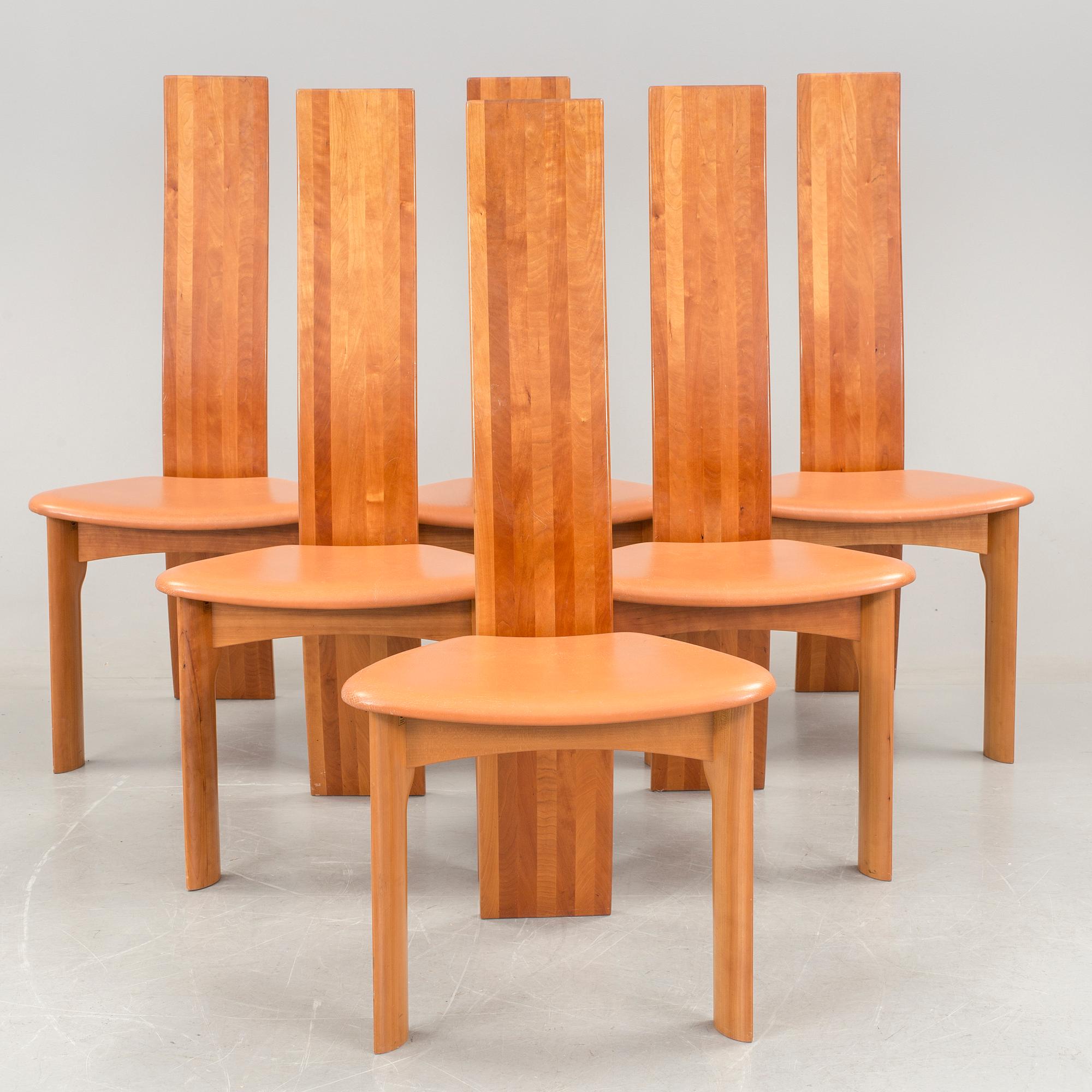 A Bob van den Berghe "Cirkante" table and 6 "Iris" chairs, Van den Berghe-Pauvers, Gent, 21h Century.