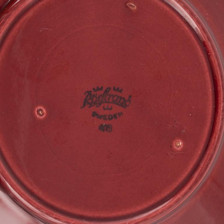 Hertha Bengtson, a set of 18 bowls and plates, 'Blå Eld', Rörstrand, Sweden.