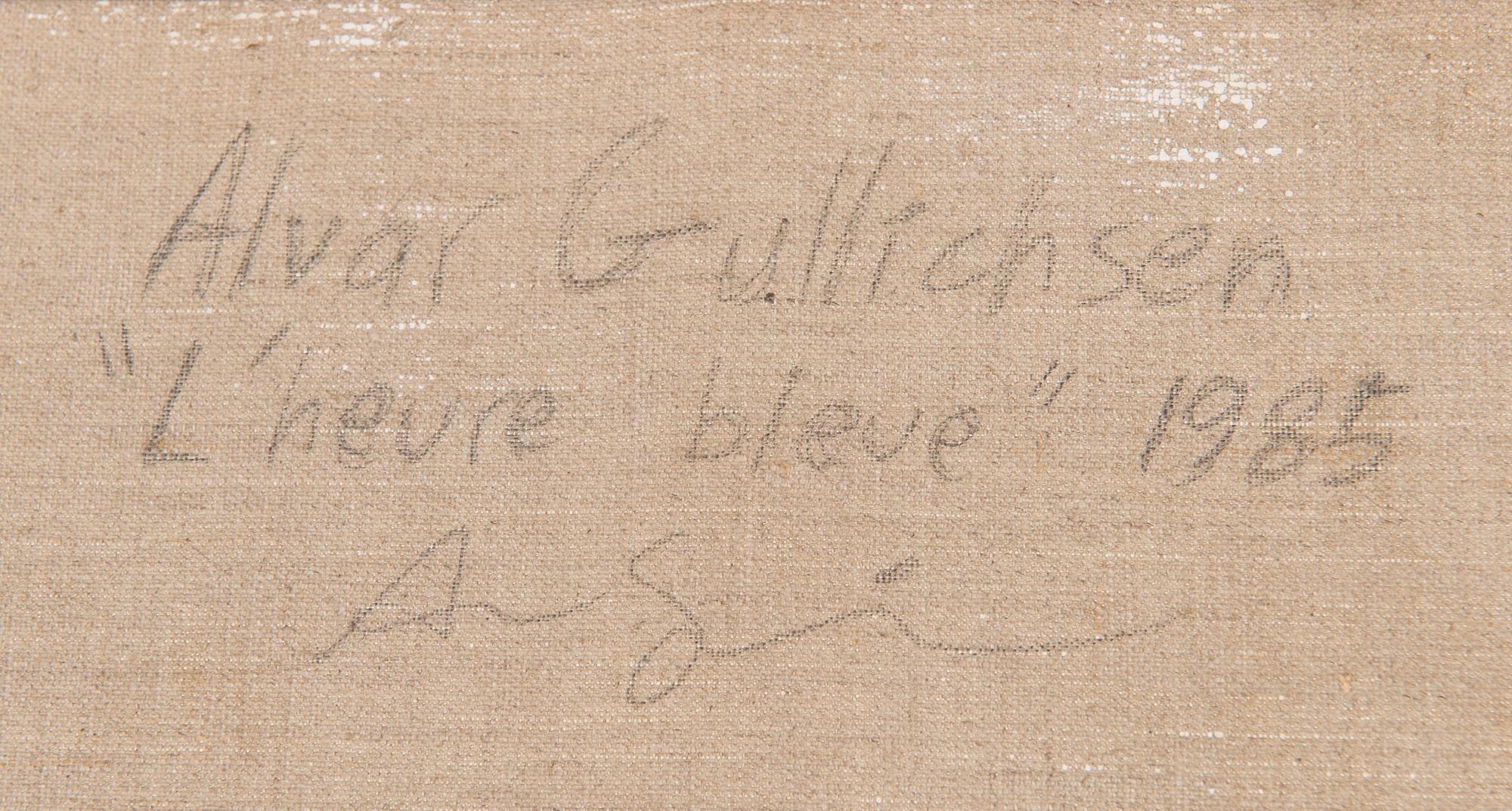 Alvar Gullichsen, öljy kankaalle, a tergo signeerattu ja päivätty 1985.