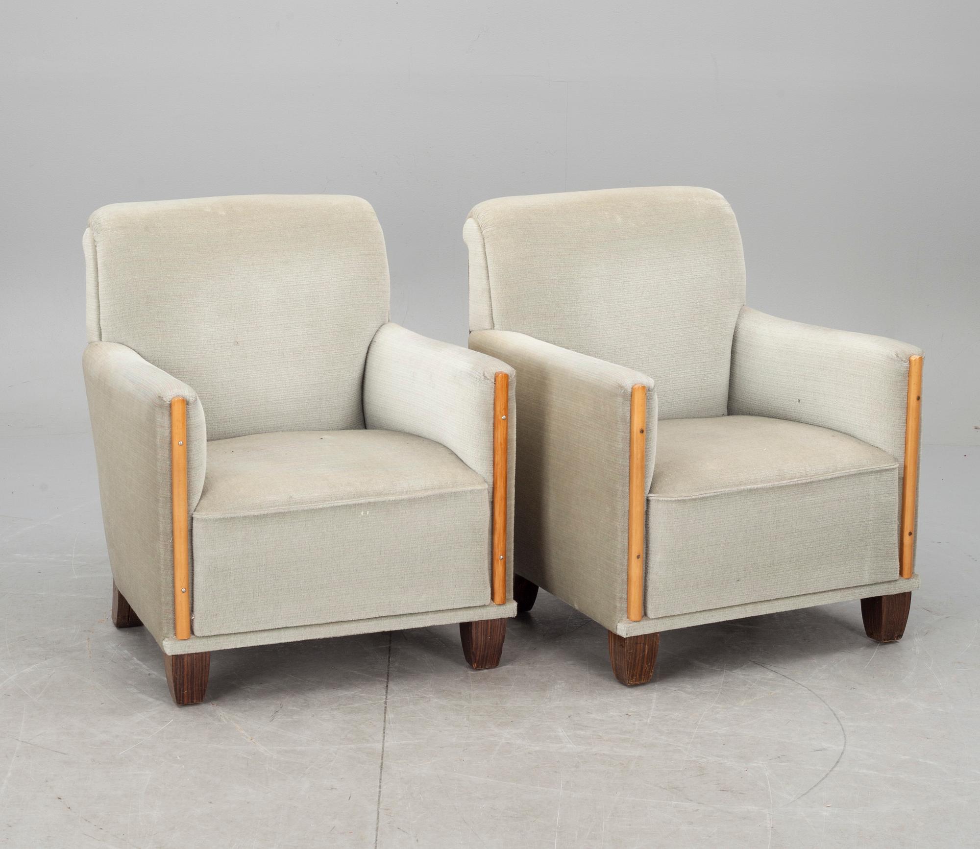 FÅTÖLJER, art deco, 1900-talets mitt.