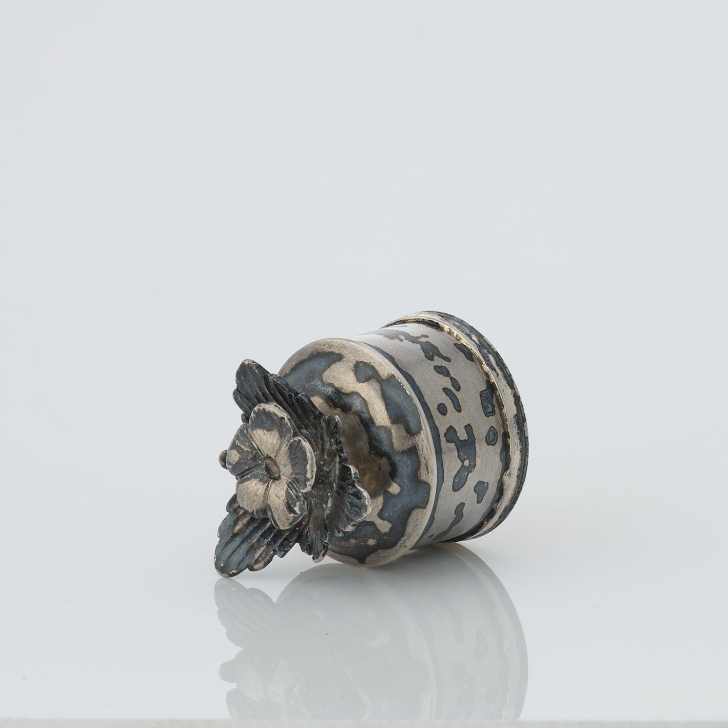 A Swedish Rococo blue glass and silver bottle, marked Lorenz Vick (Ulricehamn 1766-1808).