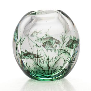 Edward Hald, vas, "Fiskgraal", signerad.