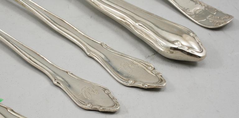 BESTICK, 40 st, silver, 1800/1900-tal. Vikt ca 1 950 gram.