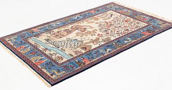 A signed Kashan 'Dabir' carpet, ca 206 x 136 cm.