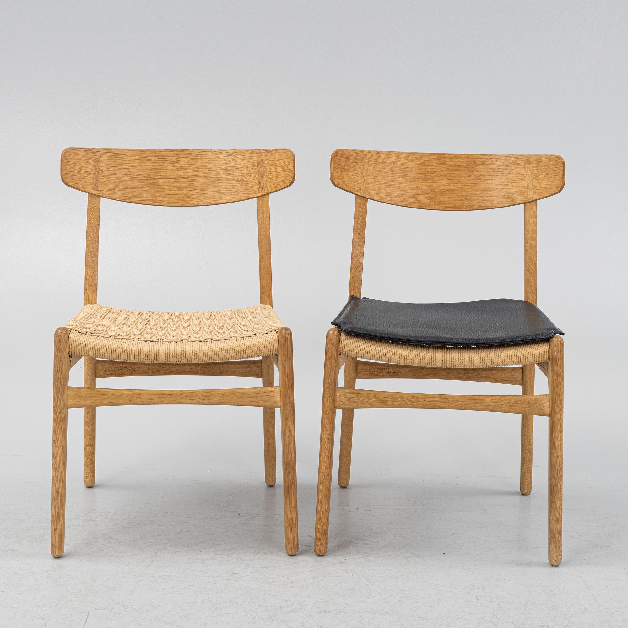 Hans J. Wegner, stolar, 6 st, modell CH-23, för Carl Hansen & Søn, Danmark, 2017.