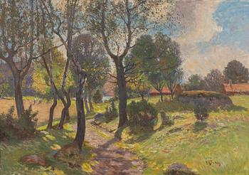 Anton Genberg, Summer Landscape with Farmhouse.