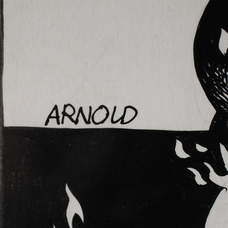 HANS ARNOLD, tusch, signerad.