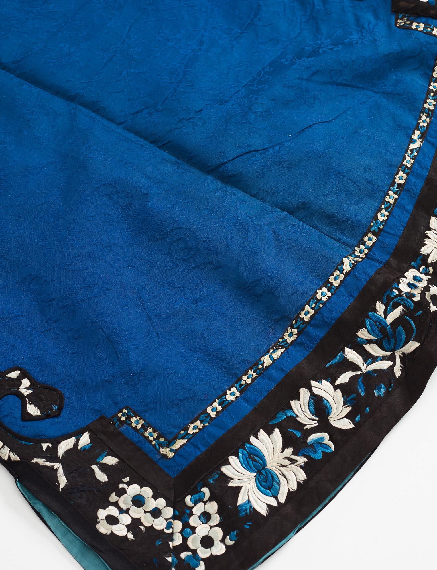A Chinese embroidered silk robe, 1920's.