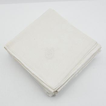 Napkins a total of 73 pcs damask various patterns first half of the 20th century.