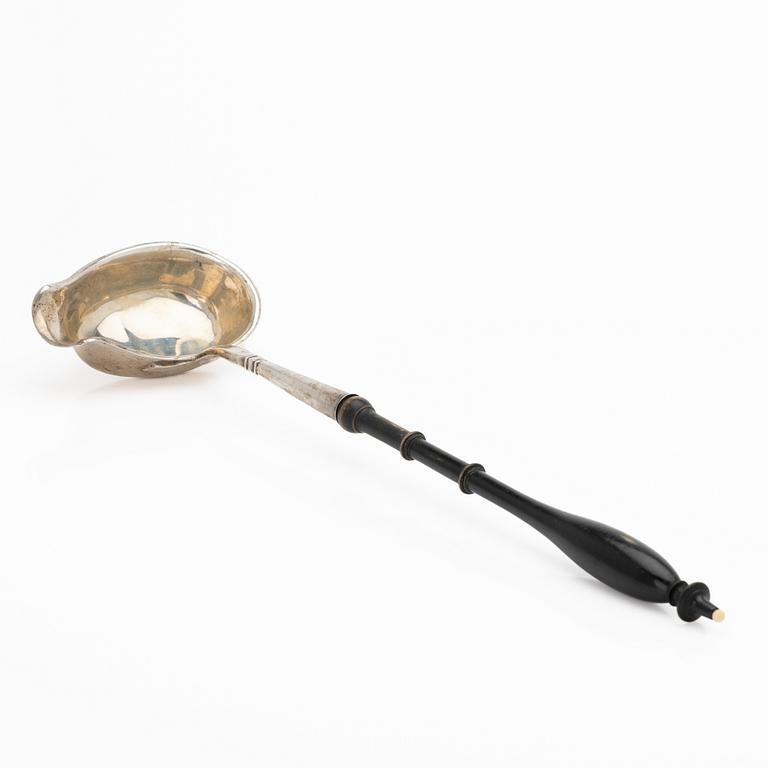 Soup ladle, silver and wood, K. G. Markströms, Uppsala, 1901.