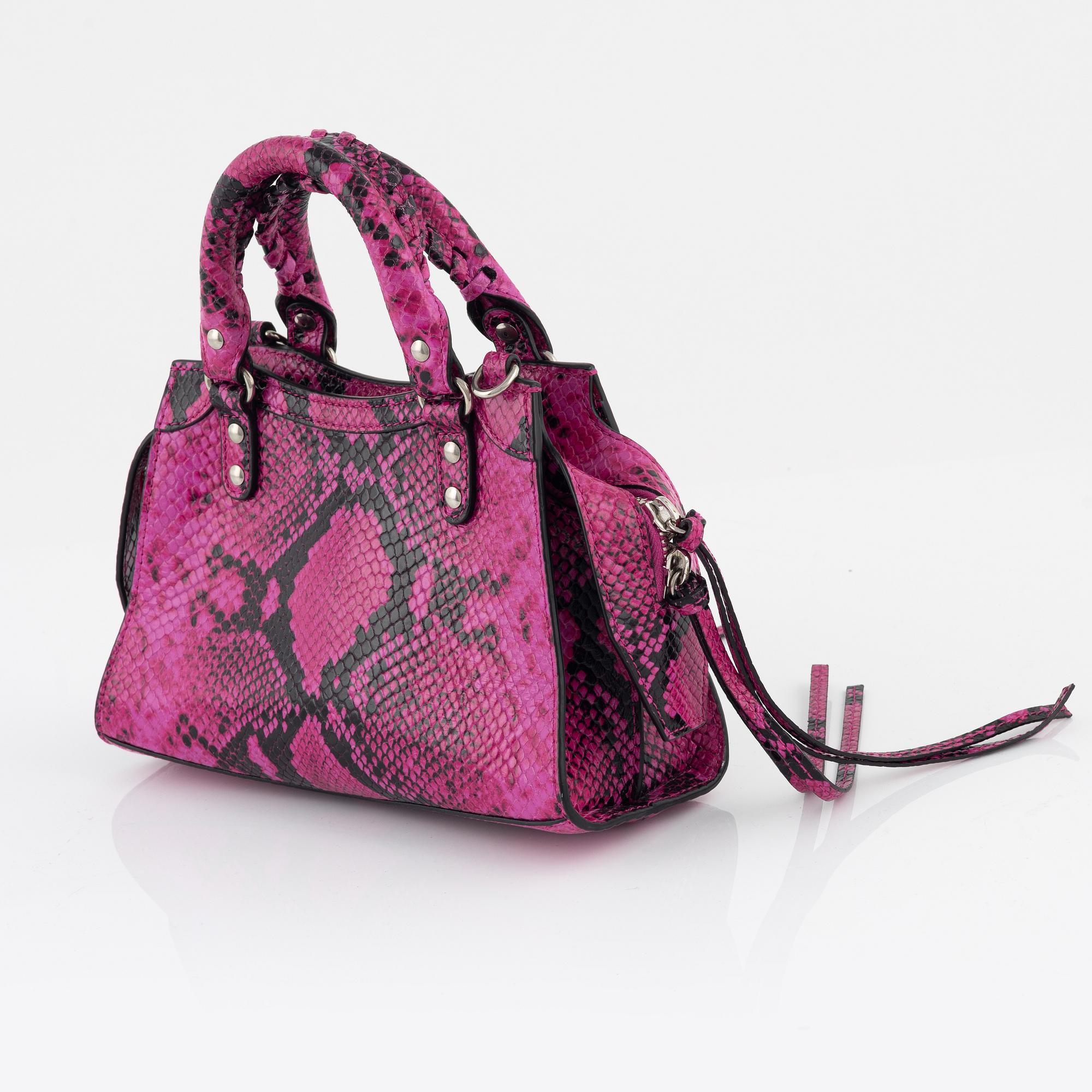 Balenciaga, A 'Mini Neo Classic City Python bag'.