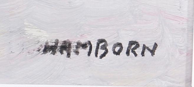 AXEL HAMBORN, olja på pannå. Sign.