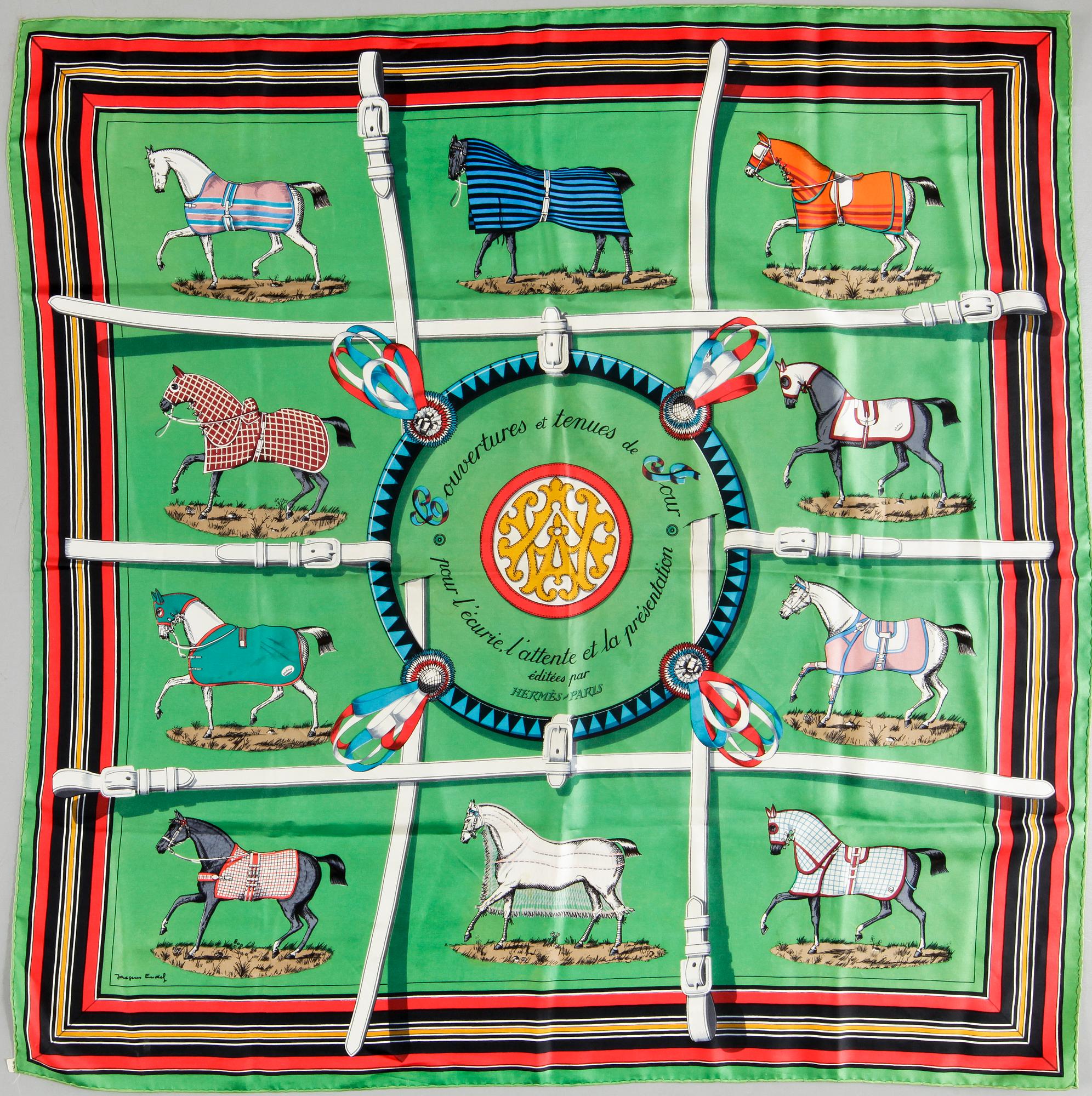 SCARVES, 2 st, siden, Hermès.