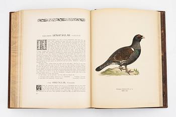 Bokband, 3 st, "Svenska Fåglar" av bröderna von Wright.