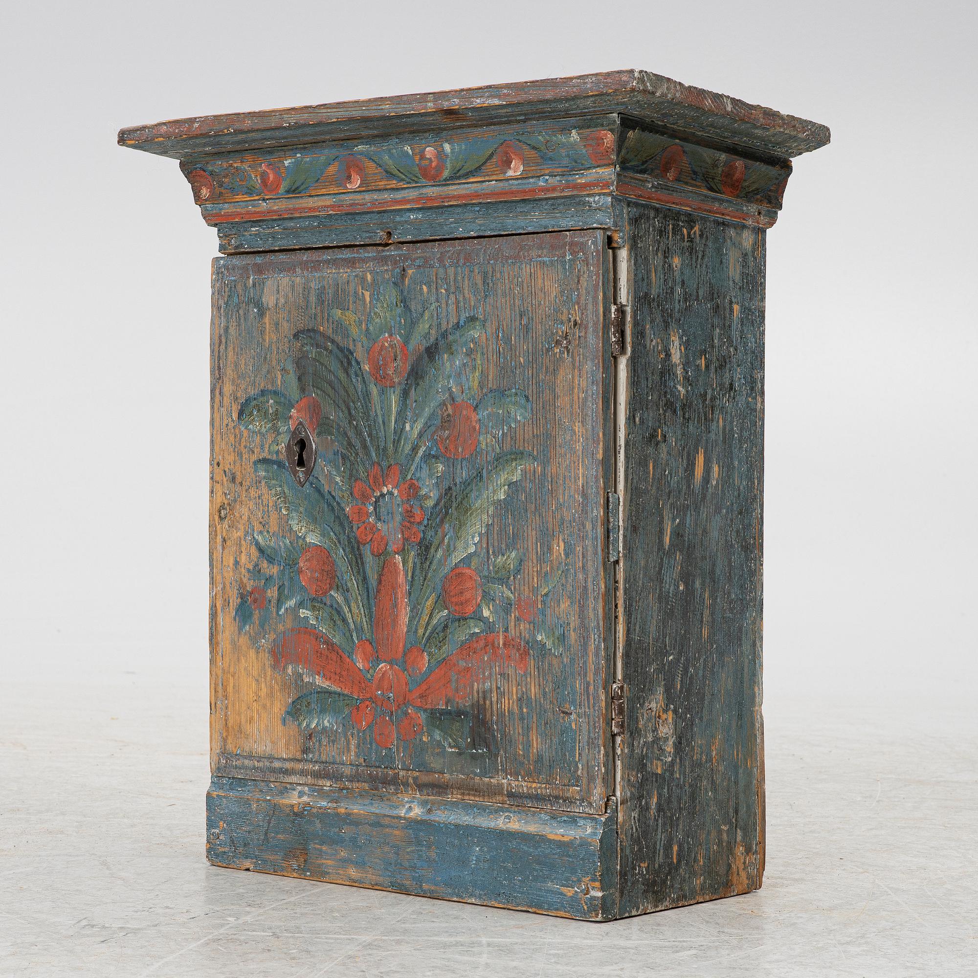 Hanging cabinet, folk art, 19th century.