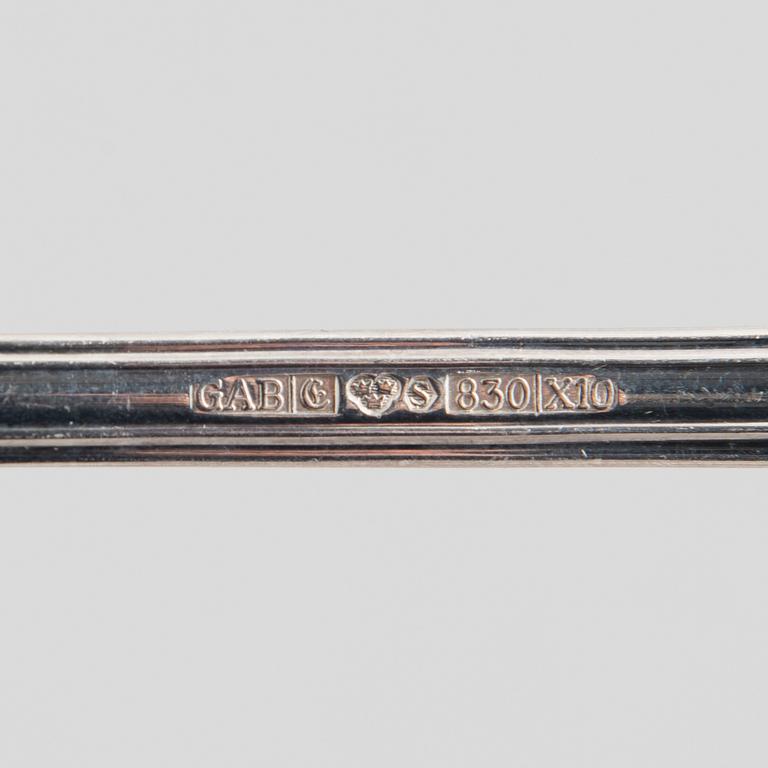 Cutlery service, 63 pieces, silver model Olga, GAB and CG Hallberg, 1960s-70s.