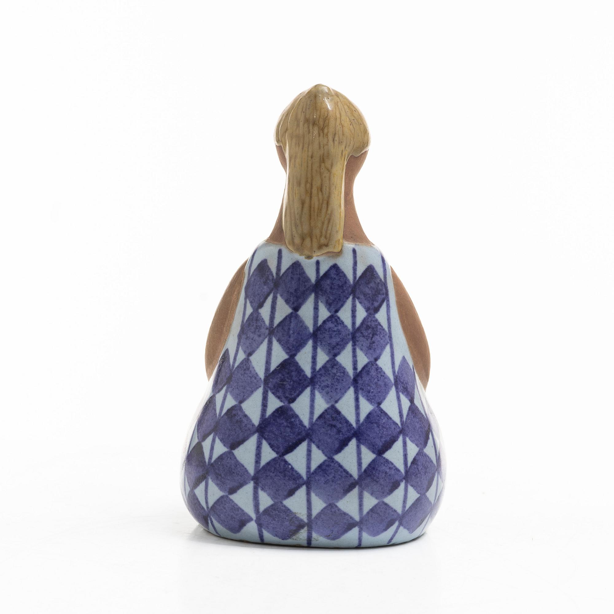Lisa Larson, an 'Amalia' stoneware figurine from the series 'ABC-flickorna', Gustavsberg, Sweden.