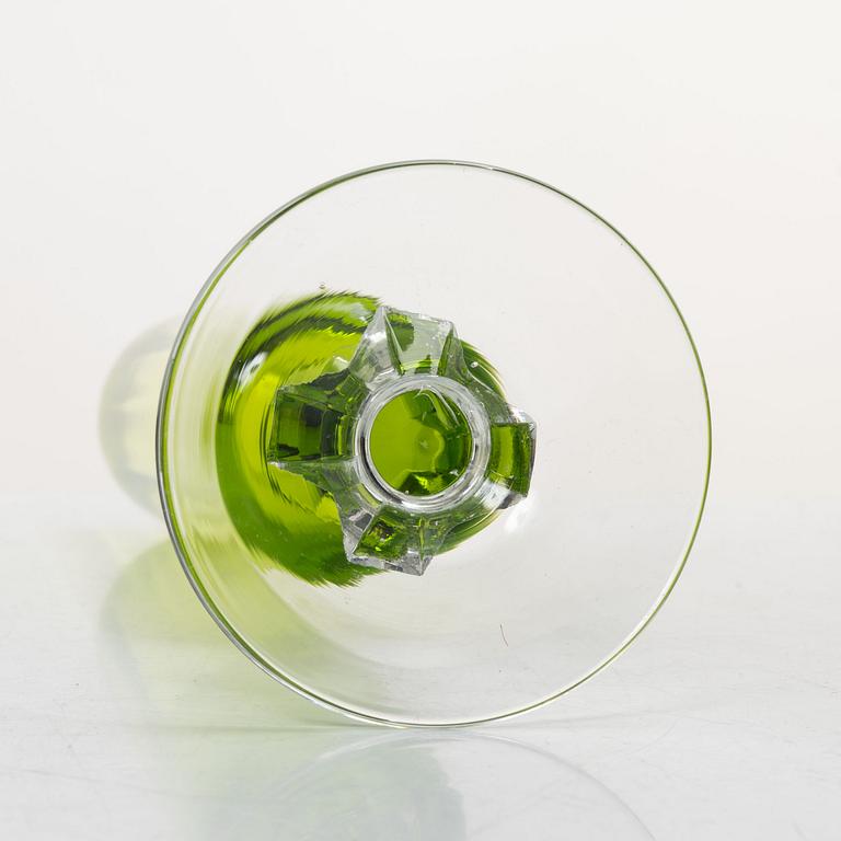 Champagnestrutar, 6 st, gröntonat glas, 1900-tal.