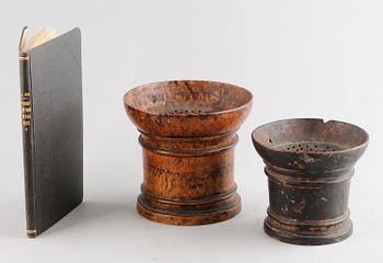 SANDSTRÖARE, 2 st SAMT BOK, Norrköping,  björk samt bemålat trä, 1800-/1900-tal.