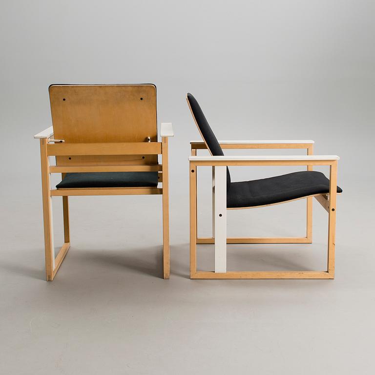 SIMO HEIKKILÄ, TWO LOUNGE CHAIRS, "Artzan", Finland 1980s.