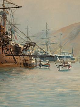 Herman af Sillén, French frigate off the coast of the French riviera.