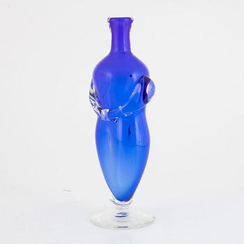 Erik Höglund, a glass vase/flask, signed.