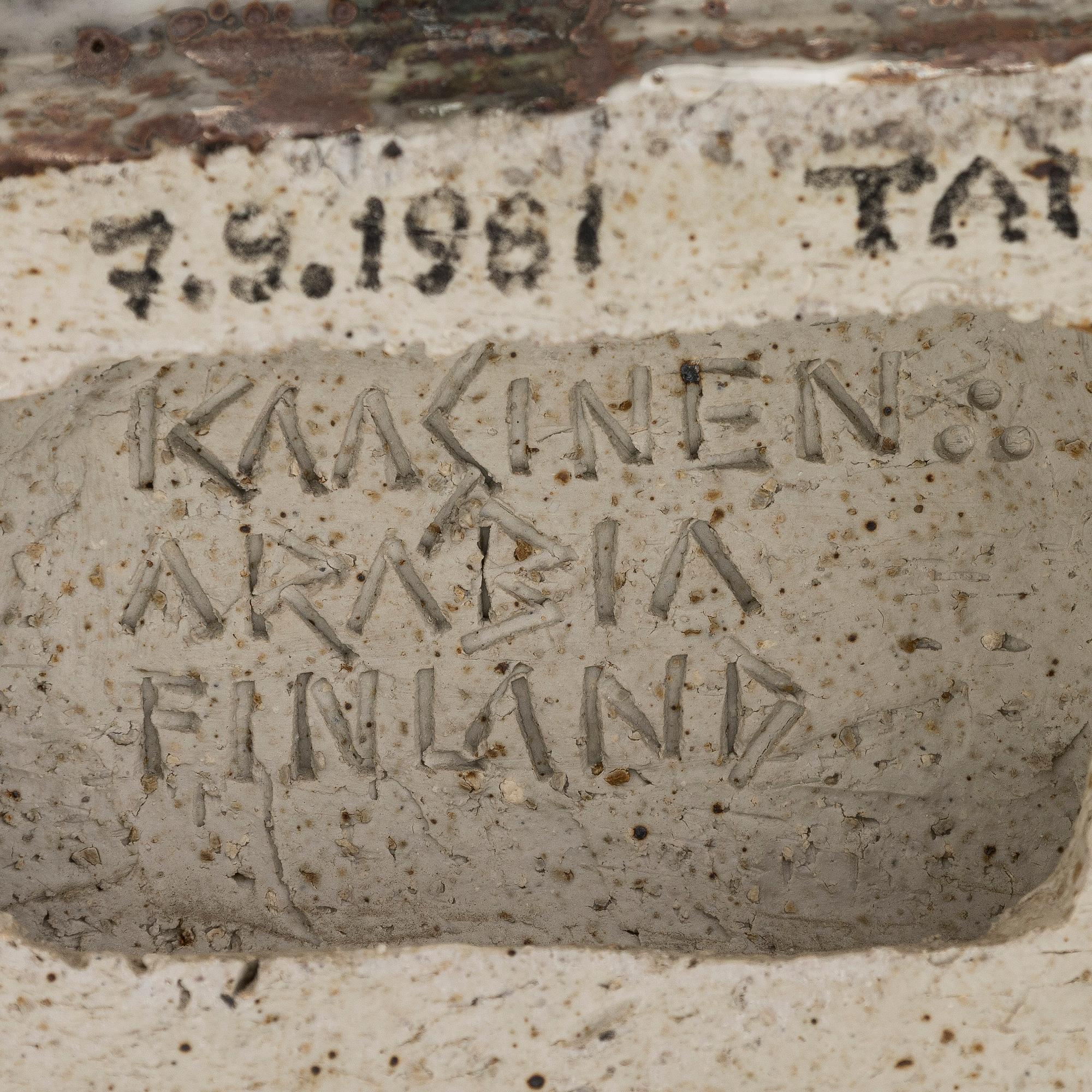 Taisto Kaasinen, skulptur, stengods, signerad Kaasinen Arabia Finland.