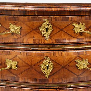 A Swedish parquetry rococo commode, Stockholm, later part 18th century.