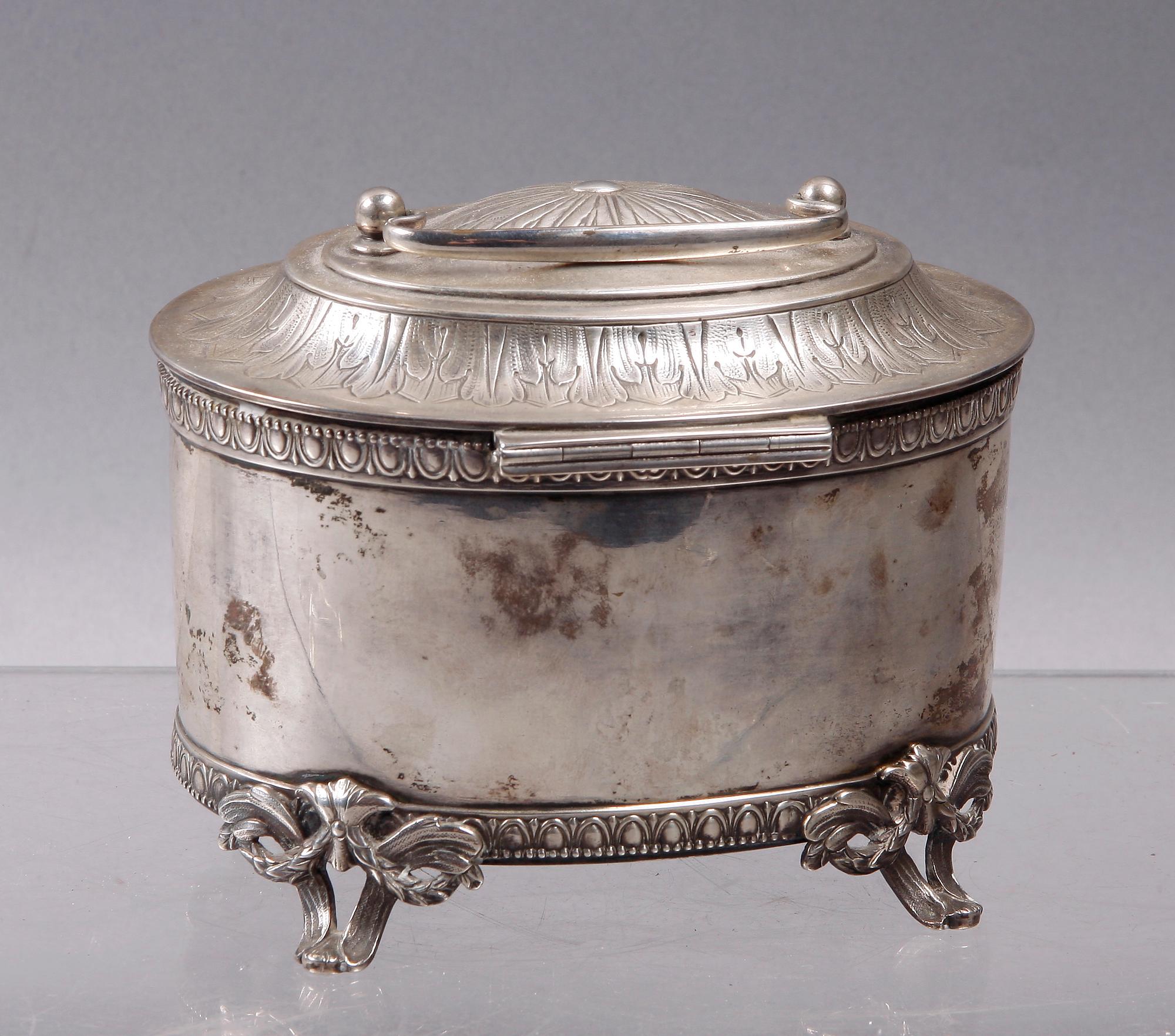 SOCKERSKRIN, silver, gustaviansk stil, Möllenborg 1918.