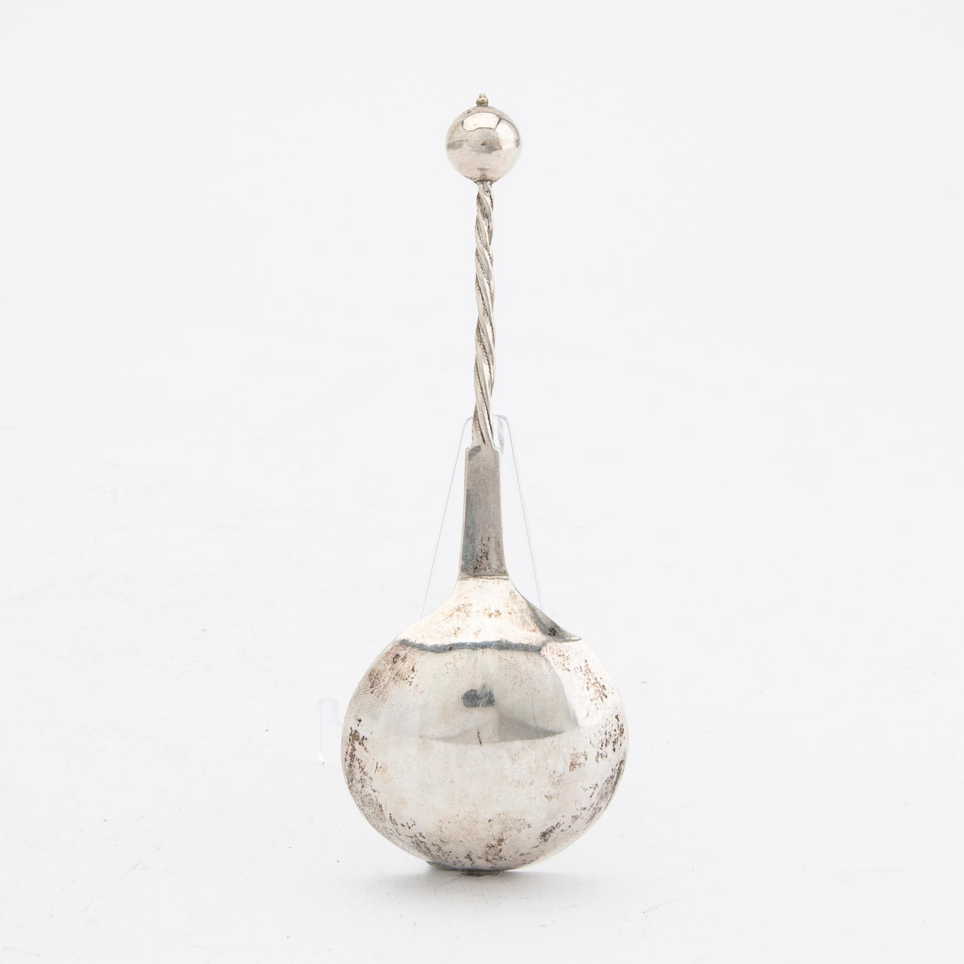 A Swedish probably 18th century silver spoon.