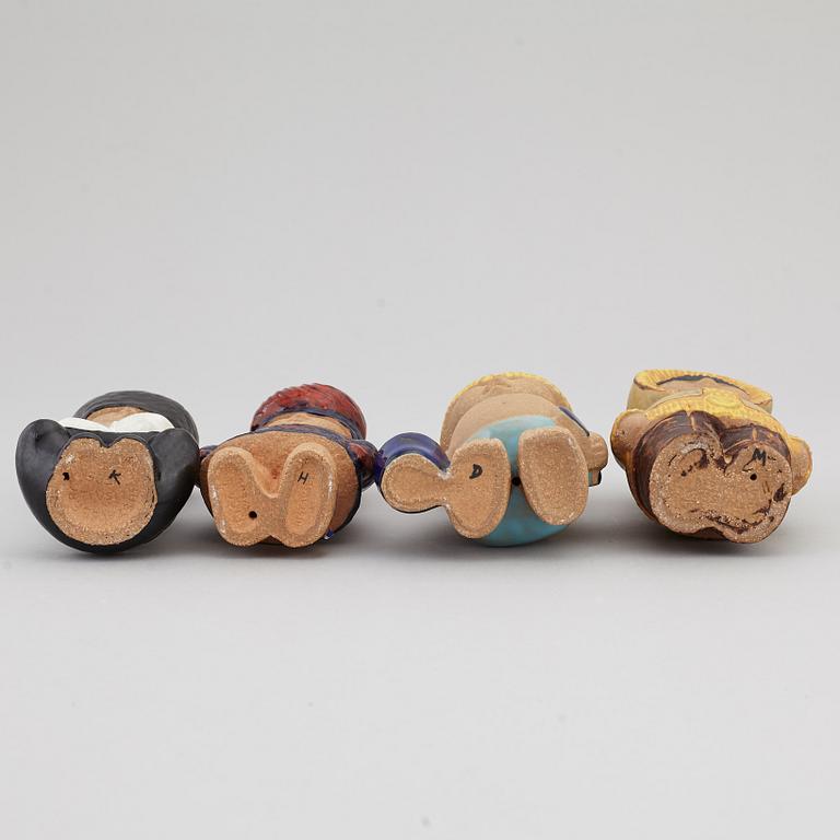 LISA LARSON, figurer, 8 st, stengods, Gustavsberg.