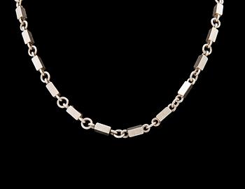 Wiwen Nilsson necklace silver rod chain, Lund likely 1948.