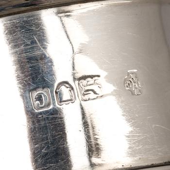 SERVIETTRINGAR, silver, 6st. England, London 1898. Totalvikt ca 126 g.