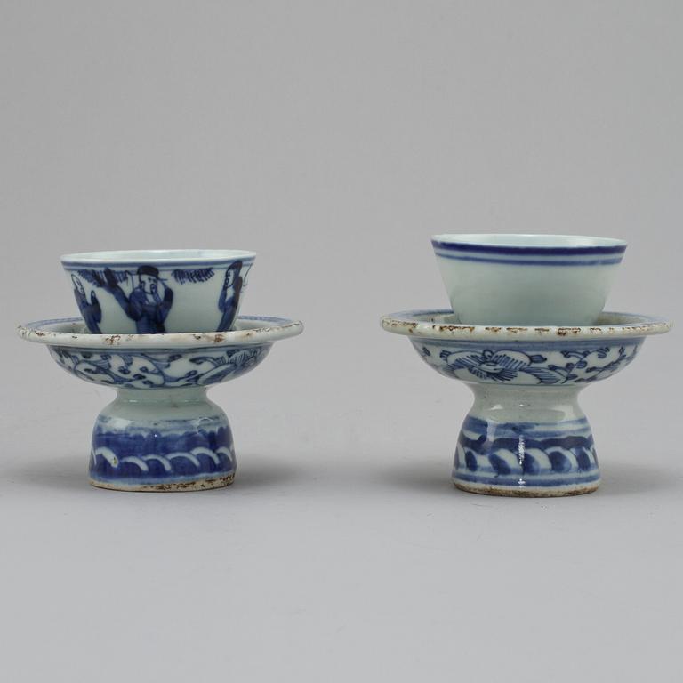 PARTI PORSLIN, 4 st, porslin, Kina, 1800/tidigt 1900-tal.