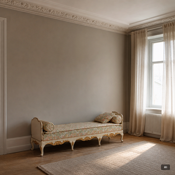 A Rococo.style bed, first half of the 20th century.