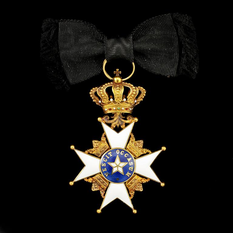 RIDDARTECKEN, Kungliga Nordstjärneorden, guld 18K, CF Carlman, 1900-talets mitt.