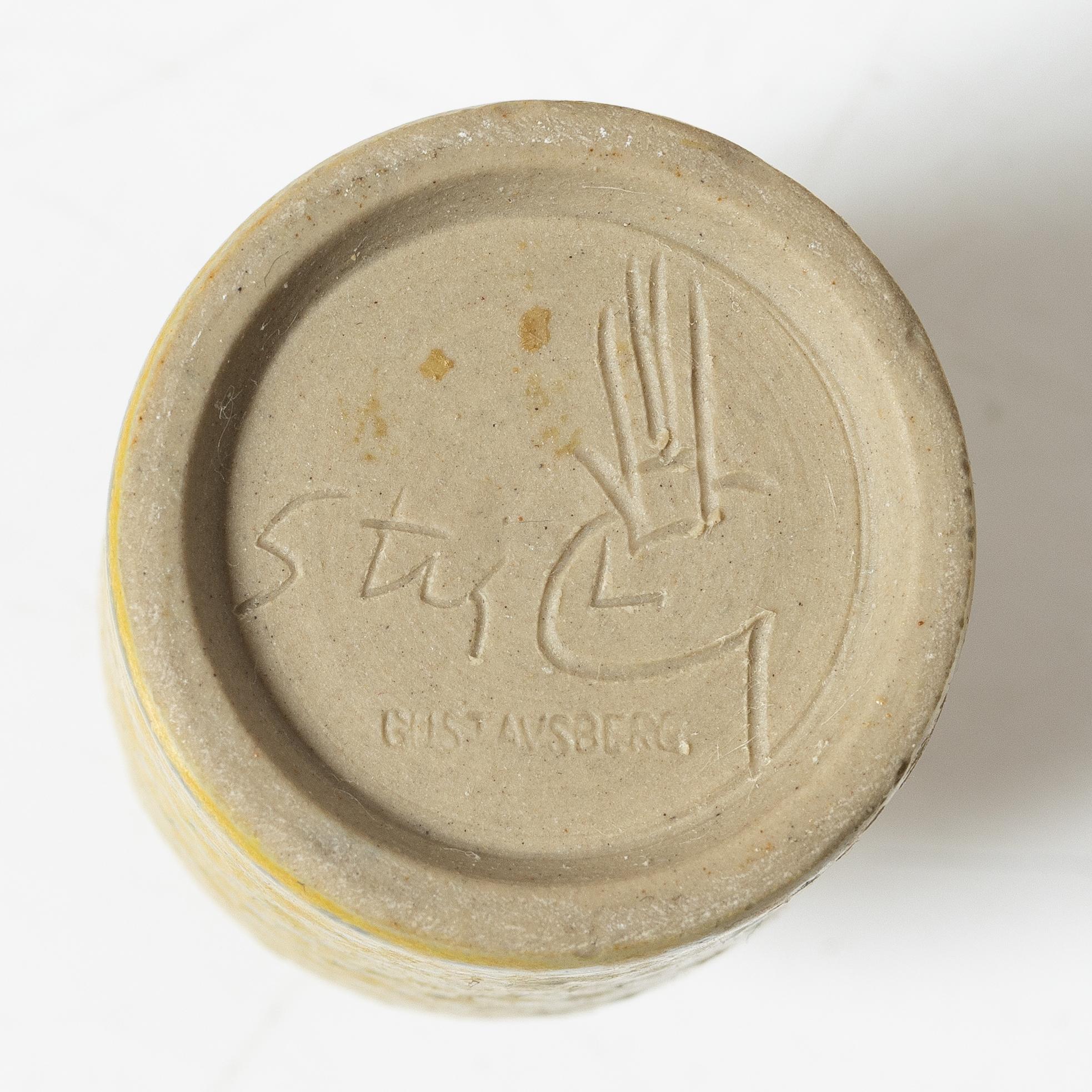 Stig Lindberg, vaser, 2 st och skål, stengods, Gustavsbergs Studio 1964-68.