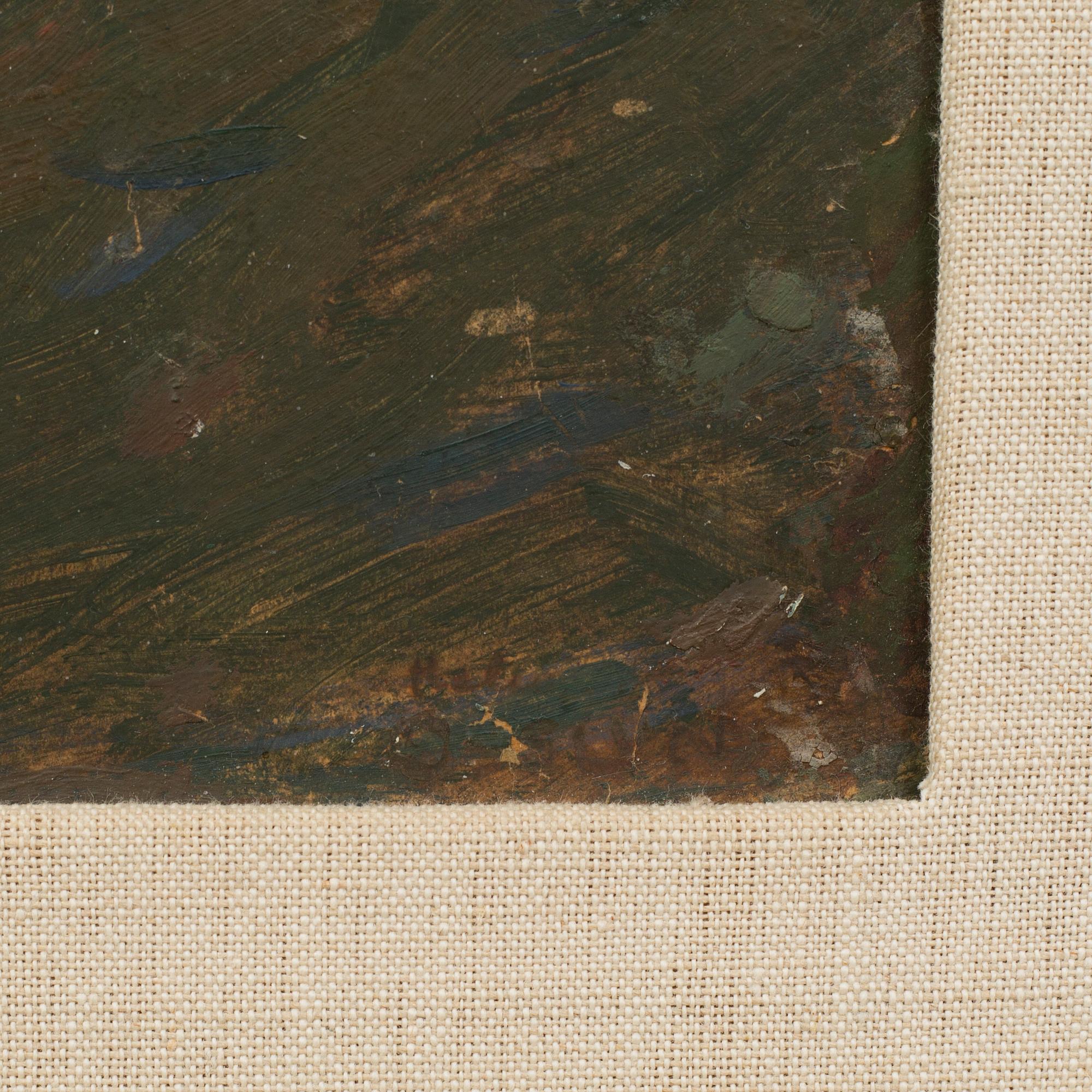 HELMER OSSLUND, oil on paper panel, unclearly signed.