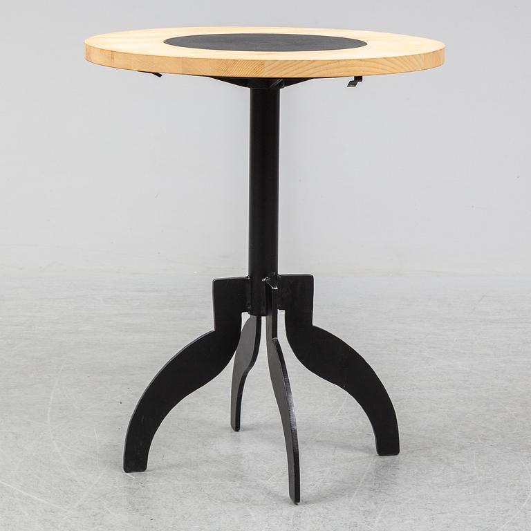 JONAS BOHLIN, a 'Triptyk' iron and oak table from Källemo, Värnamo, 1989.