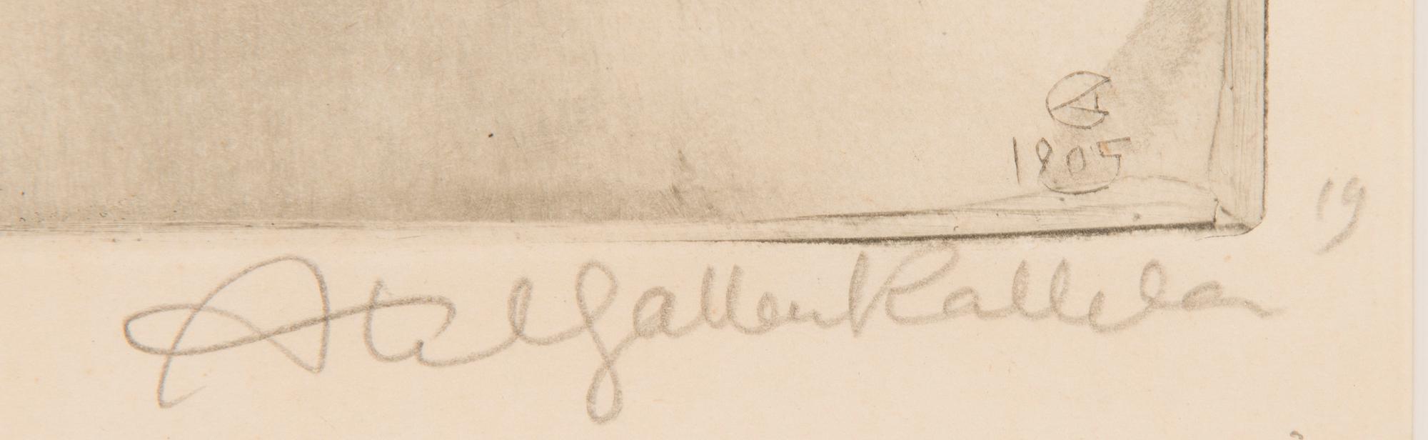AKSELI GALLEN-KALLELA, etching, signed, dated on the plate 1905.