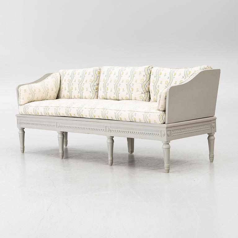 A Gustavian provincial work sofa, 18th century.