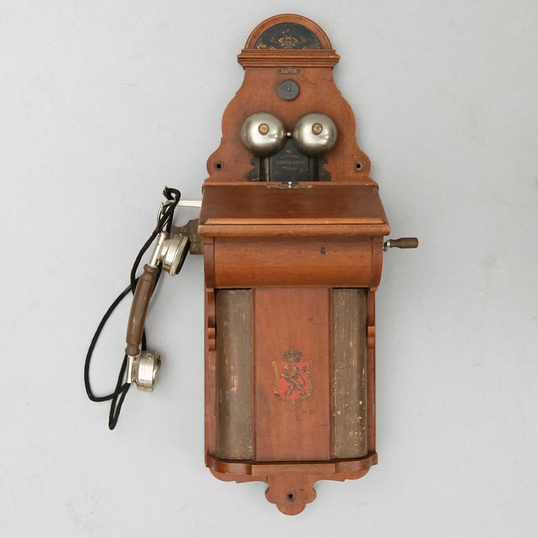 VÄGGTELEFON, AB Elektrisk Bureau, Kristiania, Norge, 1900-talets första hälft.