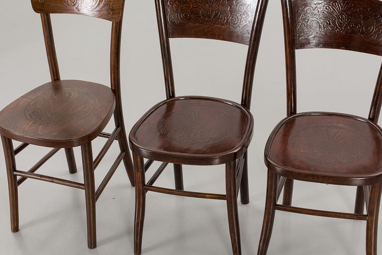 A SET OF THREE BENT WOOD  CHAIRS FROM EARLY 20TH CENTURY,