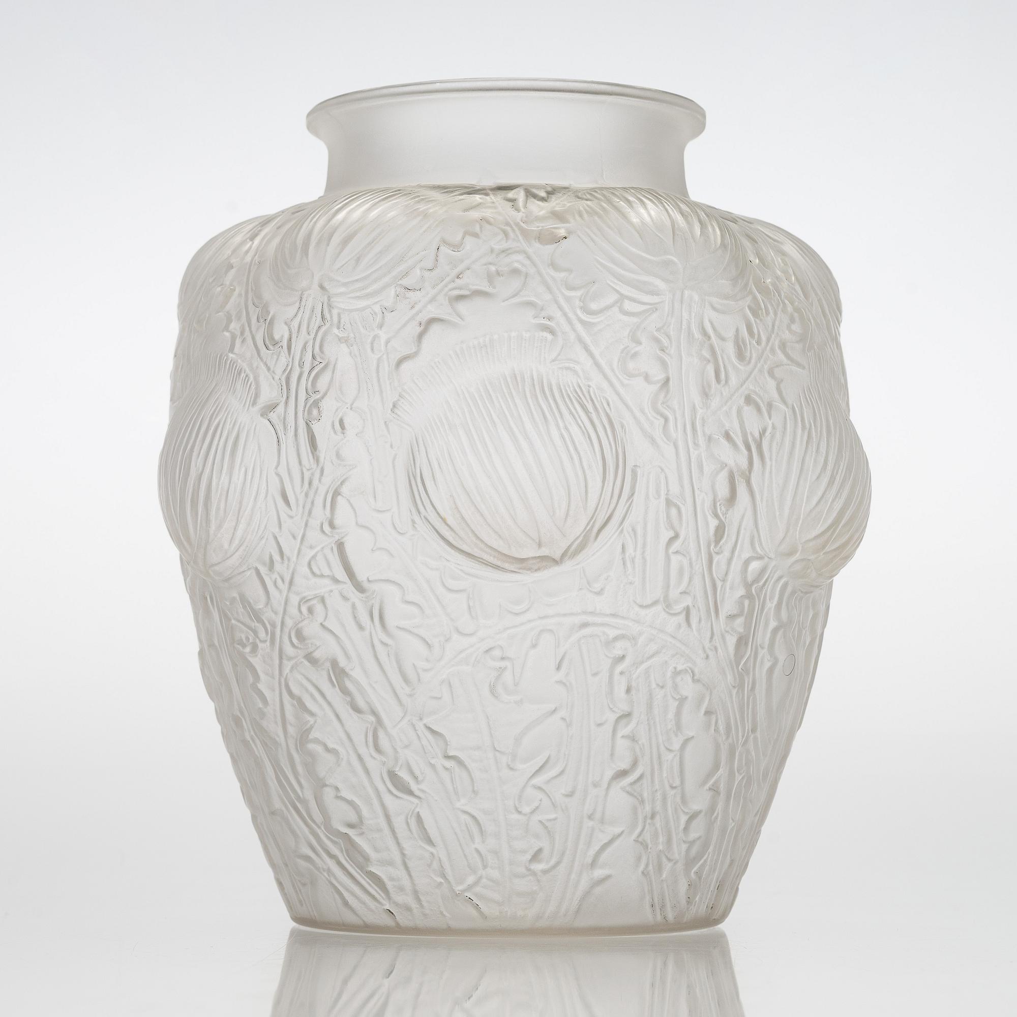 René Lalique, a 'Domrémy' glass vase, 1926.